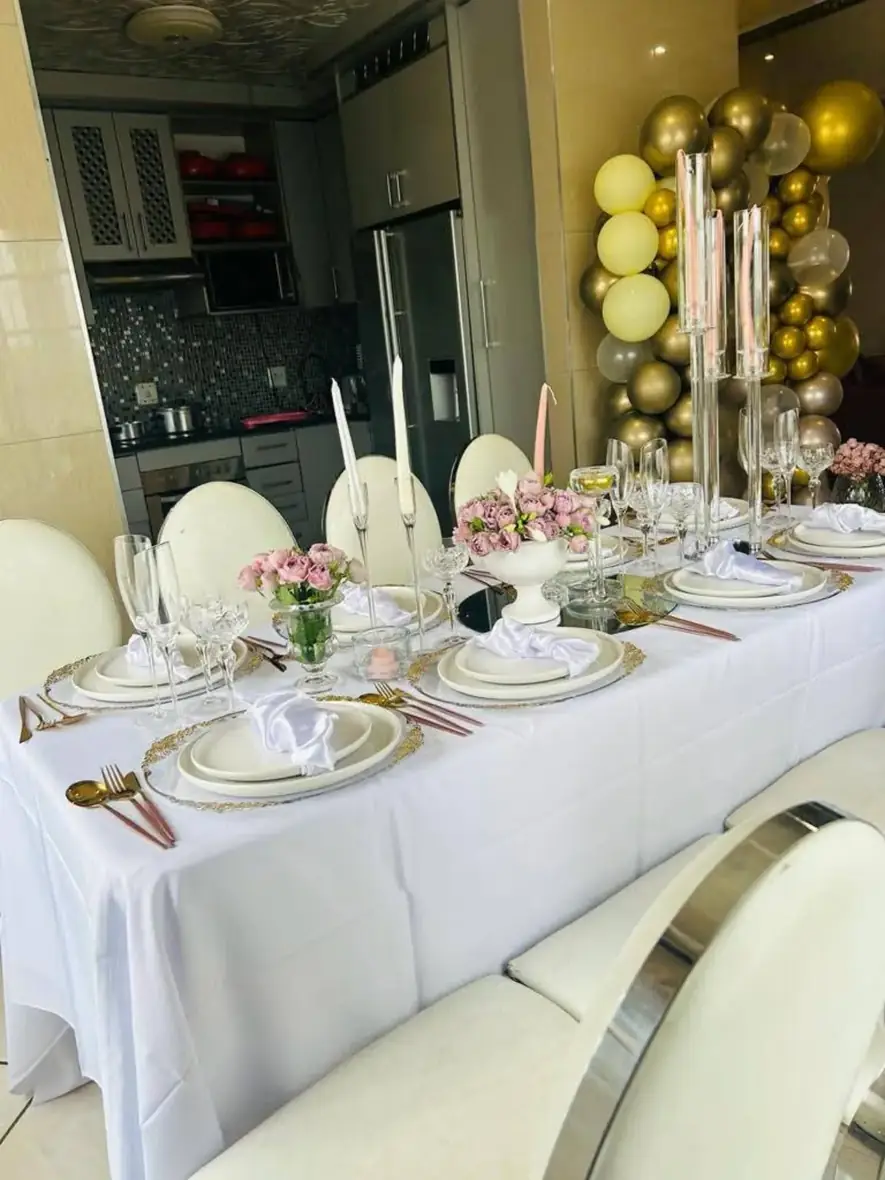 Ivory celebration — A gathering styled with quiet grace.