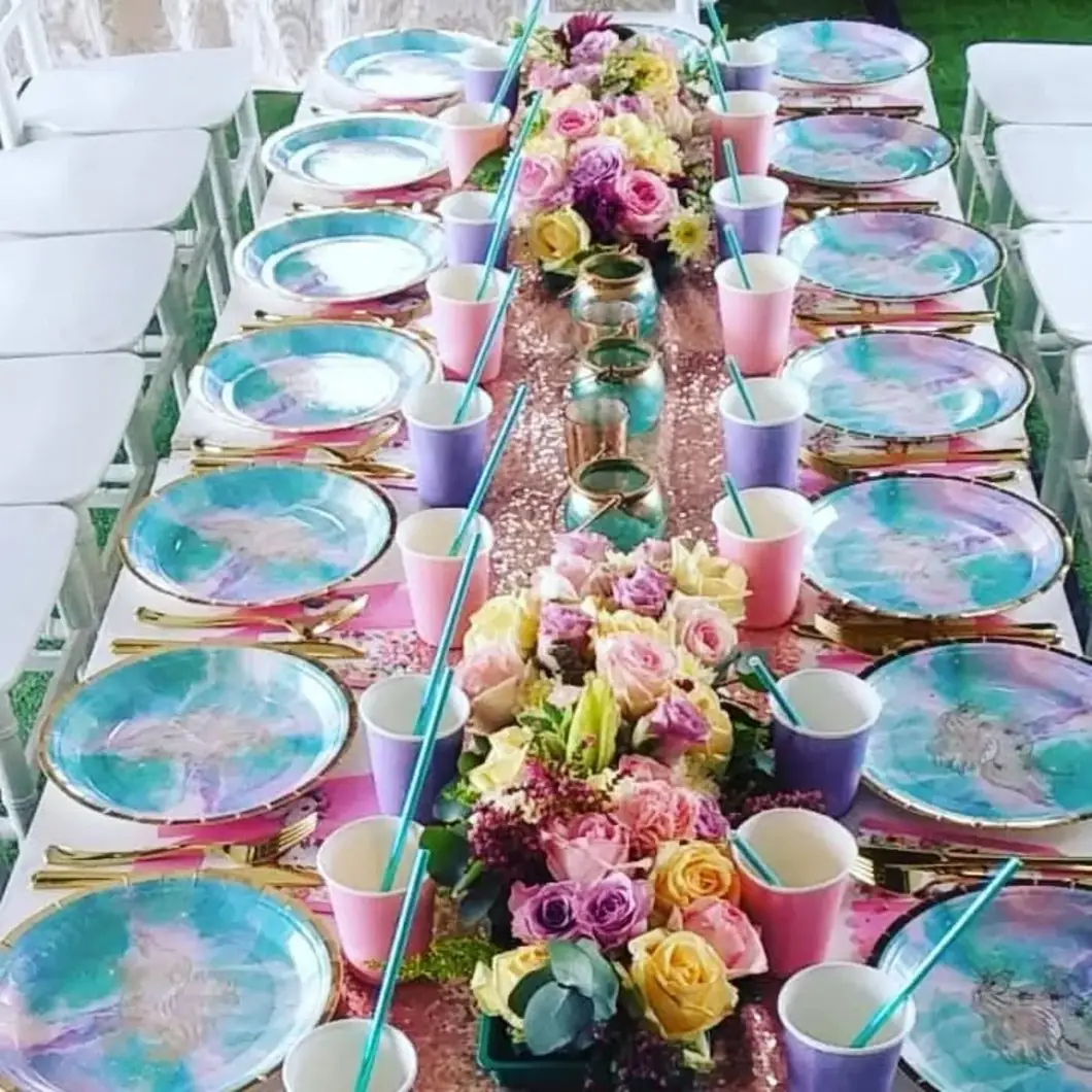 Pastel Garden Celebration. Florals and lively colour turn a gathering into a moment to cherish.